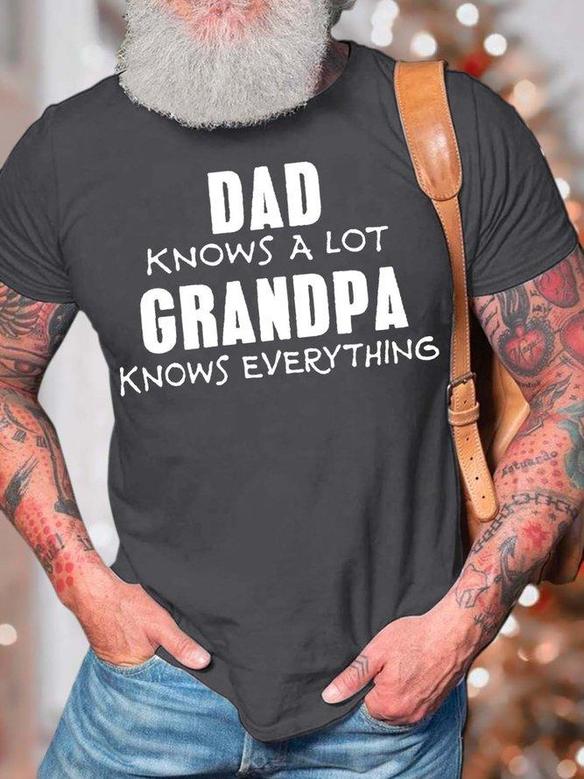 Men’s Dad Knows A Lot Grandpa Knows Everything Casual T-shirt