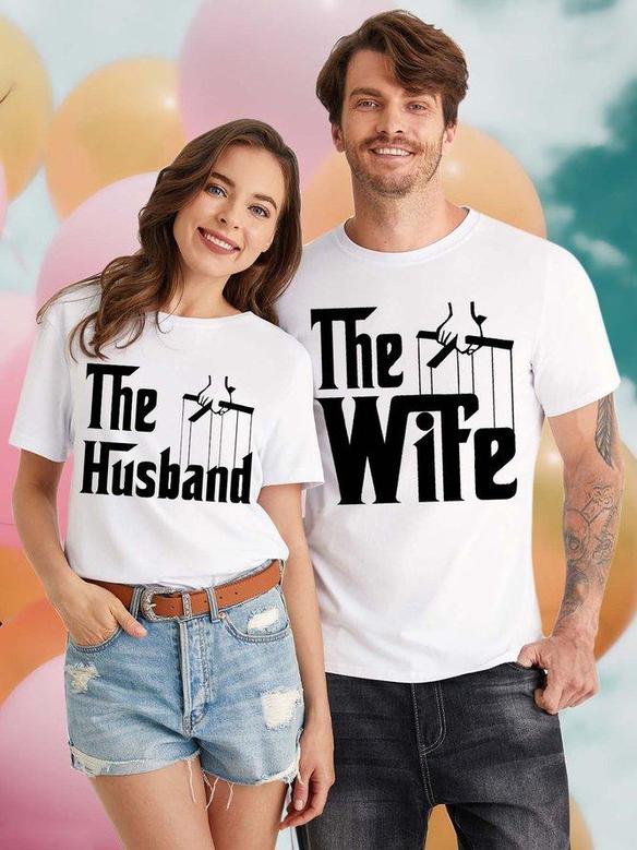 Men’s The Wife Couple Crew Neck Casual T-shirt