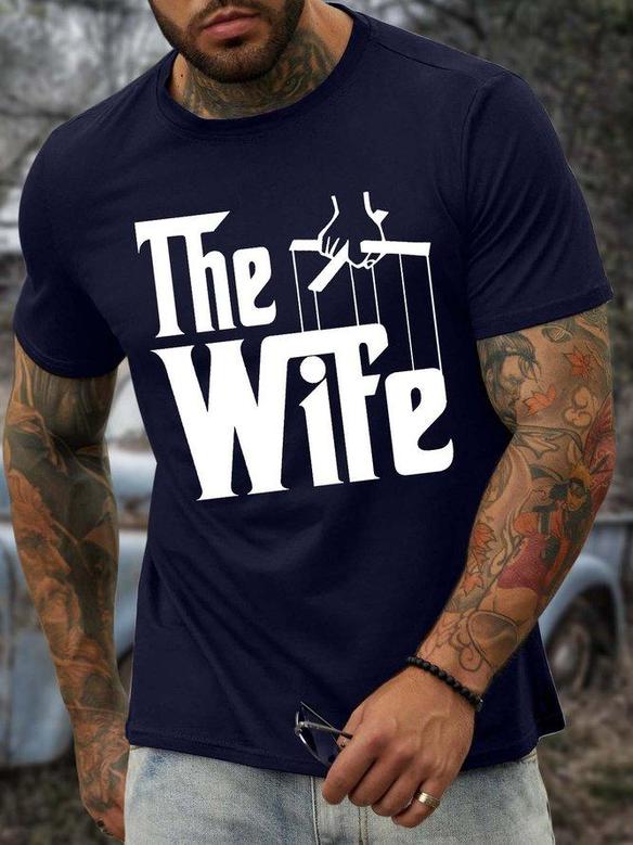Men’s The Wife Couple Crew Neck Casual T-shirt