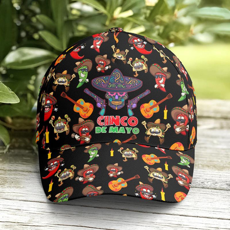 Cinco De Mayo Sugar Skull Chilies Tacos Baseball Cap Hat