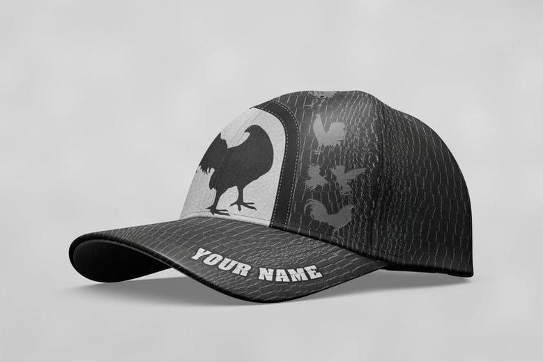 Custom Name Rooster Cap Rooster Cap Black And White, Love Rooster Classic Cap Hat