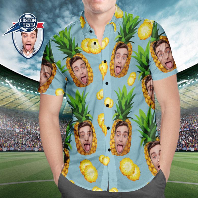 Custom Printed Hawaiian Shirt for Fans Personalized Face and Text Hawaiian Shirt Gift for fans - Funny Pineapple