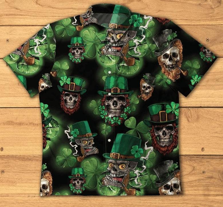 Skull Leprechaun Irish Happy St Patrick's Day Hawaiian Shirt