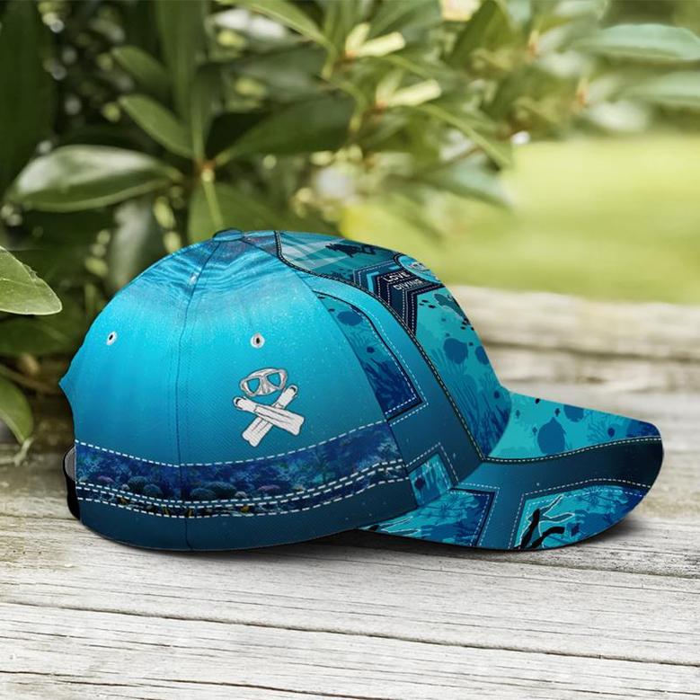 Scuba Diving Ocean Blue Baseball Cap Hat