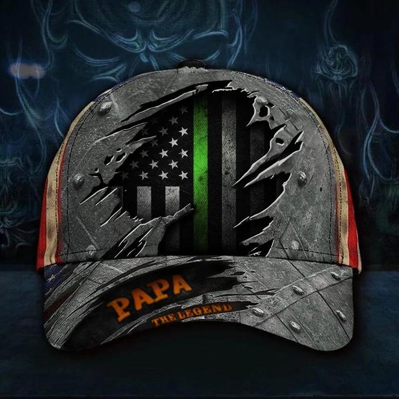 Thin Green Line Papa Legend Hat USA Flag Cap Military Dad Fathers Day Gift Hat