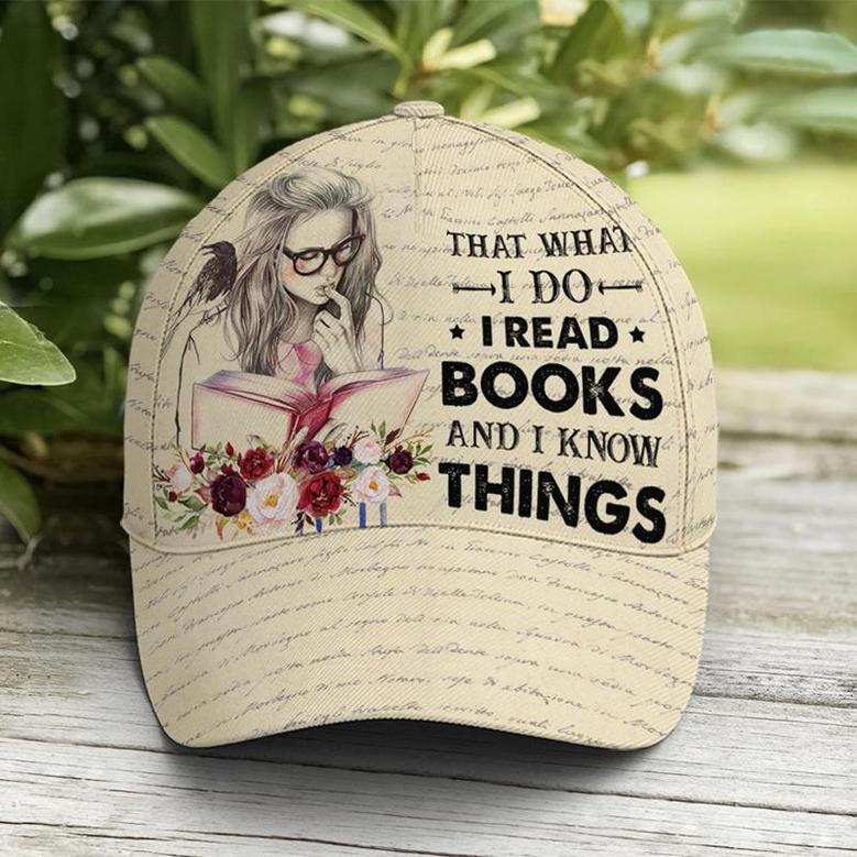 Vintage Books Read Books And Know Things Baseball Cap Hat