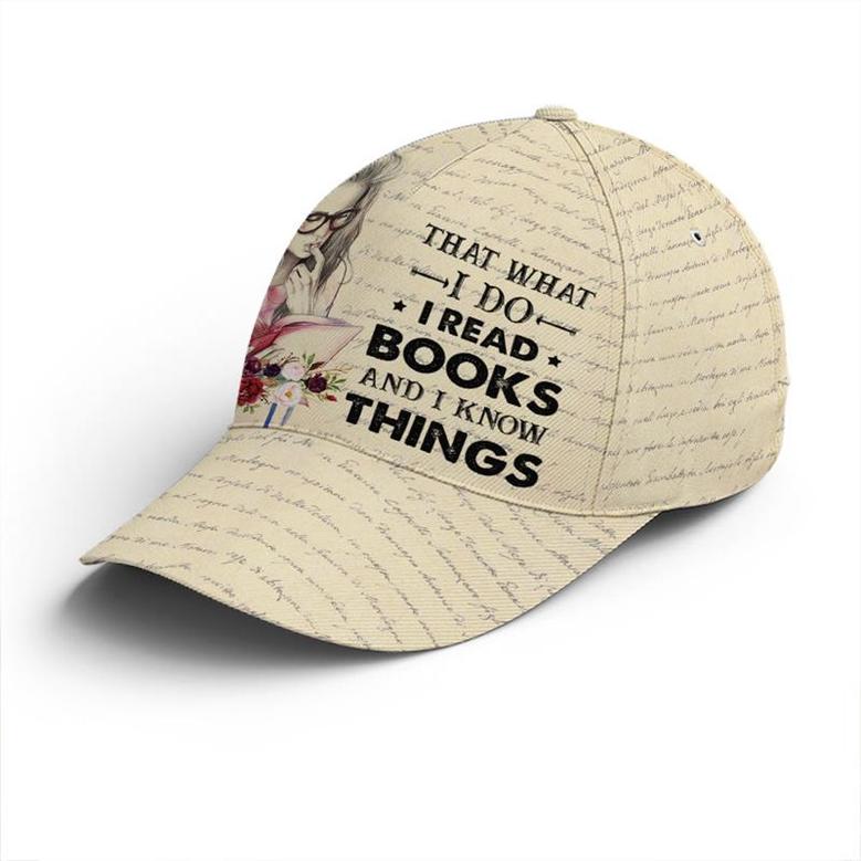 Vintage Books Read Books And Know Things Baseball Cap Hat