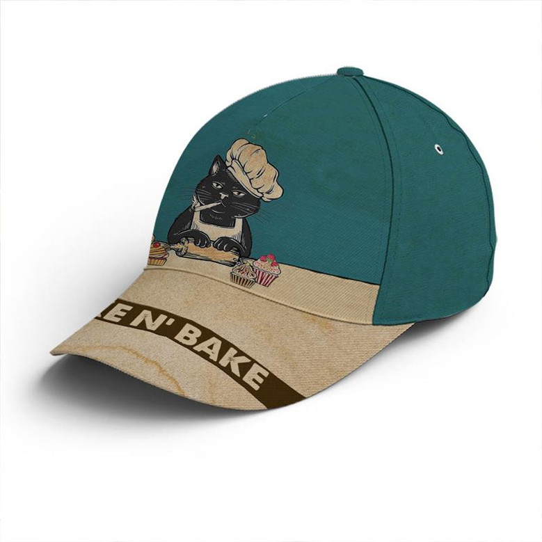 Wake N Bake Black Cat Vintage Baseball Cap Hat