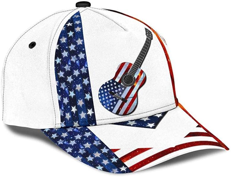 America Guitar Simple and Beautiful Printed Unisex Hat Classic Cap, Snapback Cap Hat