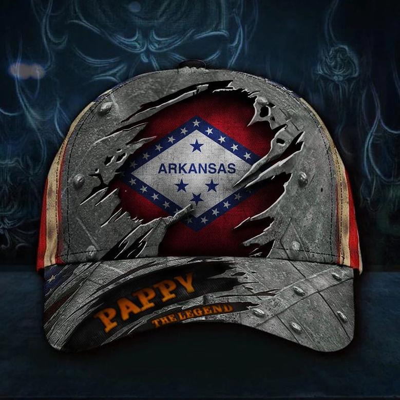 Arkansas Pappy The Legend Hat Vintage USA Flag Cap Unique Father's Day Gift Ideas Hat