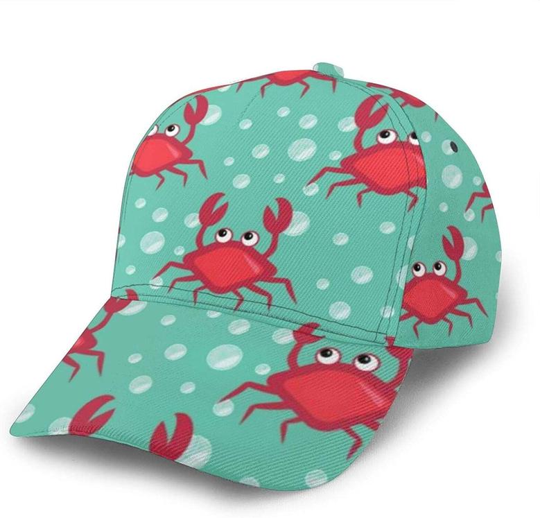 Baseball Cap Crabs Pattern Fashion Caps Trucker Hats Sports Hat Black Hat