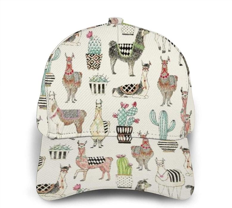 Baseball Unisex Cap Llama with Ethnic Blanket Cactus Fashion Caps Trucker Hats Hip Hop Hat