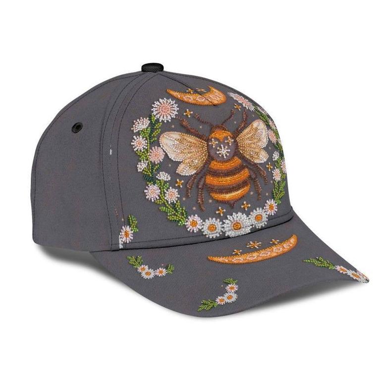 Bee Flower Rent Cap Classic Cap Unisex Cap, Unisex Hat, Human Cap, Trending Cap, American Cap Hat