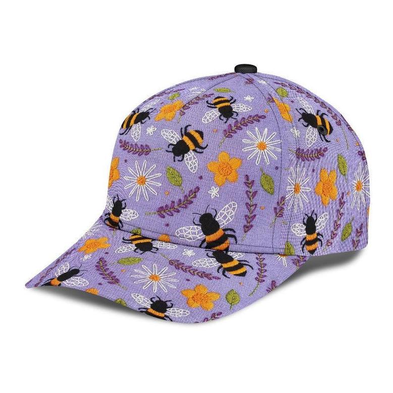 Bee Pattern Rent Hat Classic Cap Strapback Cap, Skull Cap, Human Cap, Trending Cap, American Cap Hat