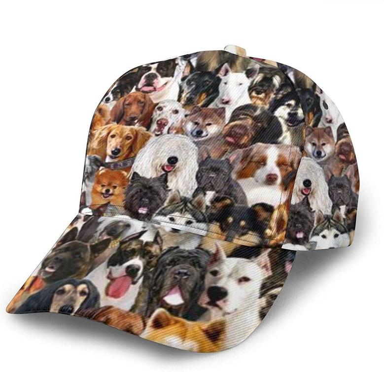 Cap Dogs Cute Dog Face Adjustable Snapback Cap Trucker Hats Hip Hop Hat Classic Cap Hat