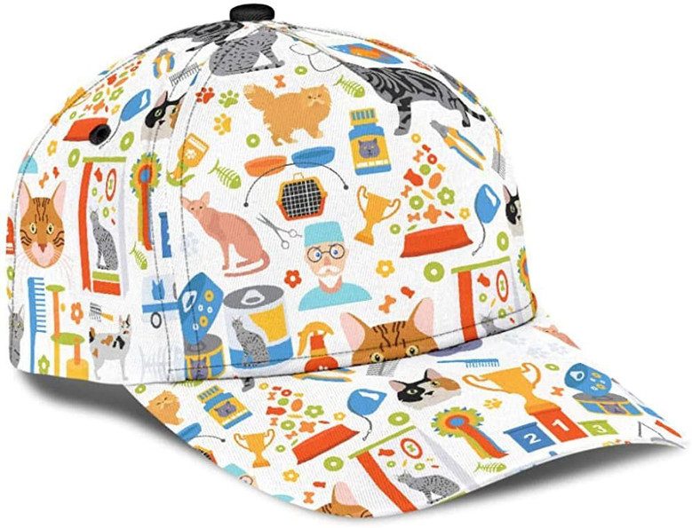 Cat Tool Doctor White Printed Unisex Hat Classic Cap, Snapback Cap, Baseball Cap Hat