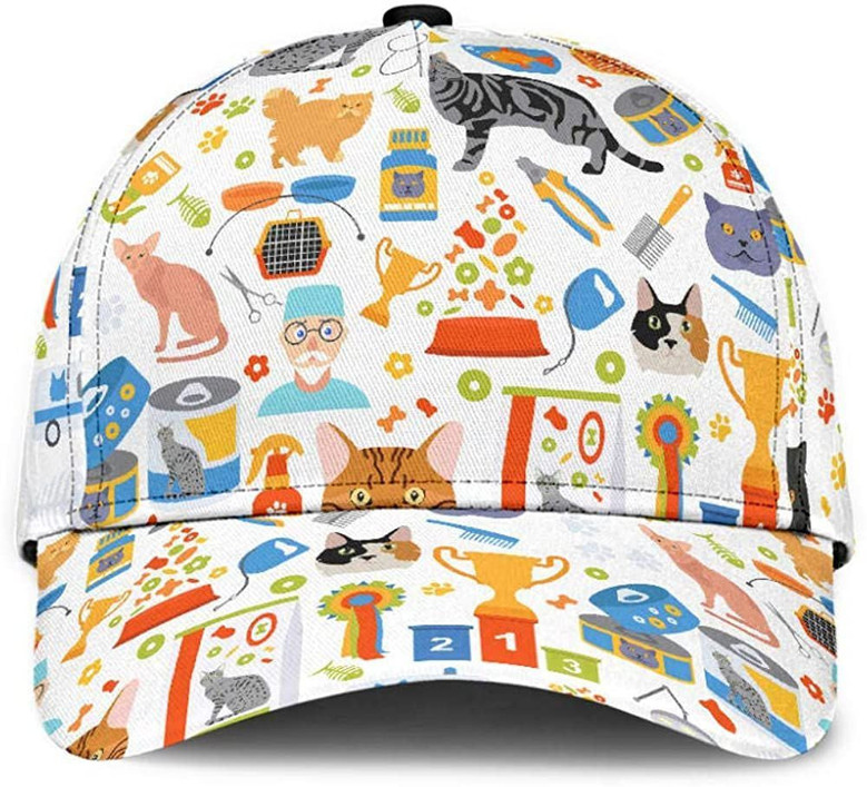 Cat Tool Doctor White Printed Unisex Hat Classic Cap, Snapback Cap, Baseball Cap Hat