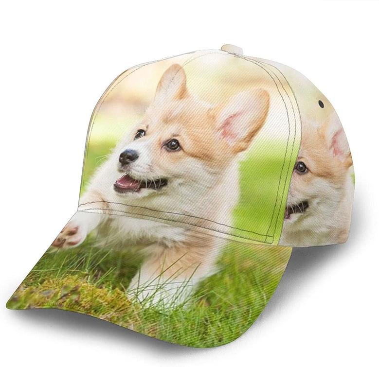 Corgi Puppy Print Classic Baseball Cap Adjustable Twill Sports Dad Hats for Unisex Hat