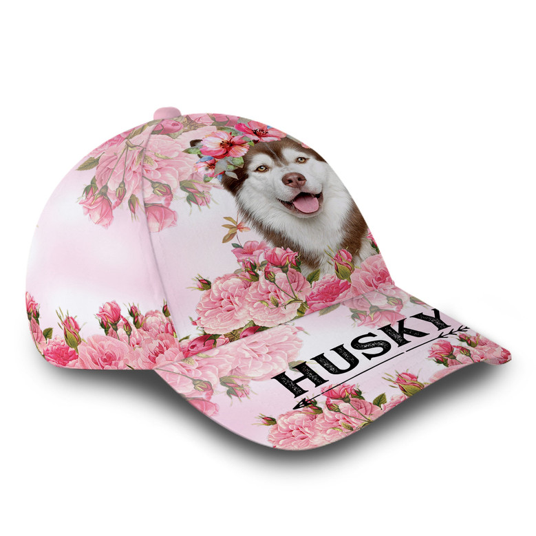Customized Happy Pink Husky Hat Classic Cap Hat