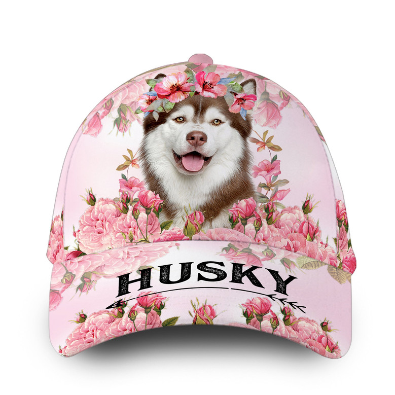 Customized Happy Pink Husky Hat Classic Cap Hat