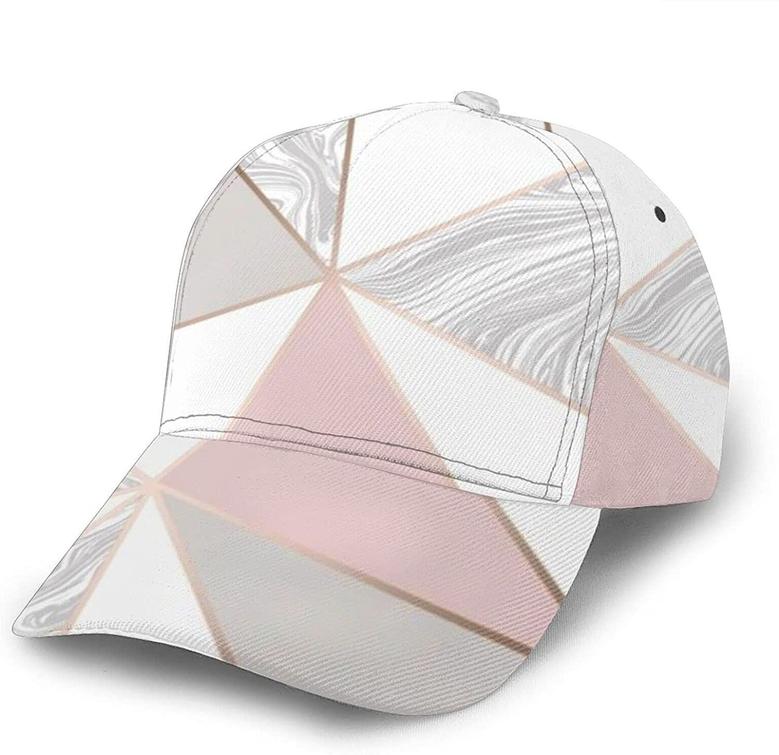 Unisex Printed Baseball Cap Geometric Pink Rose Gold Marble Adjustable Caps Trucker Hats Hip Hop Hat