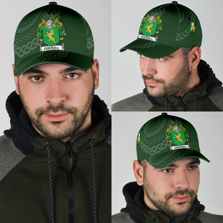 Ferrell Coat Of Arms Irish Family Crest St Patrick's Day Hat Classic Cap Hat