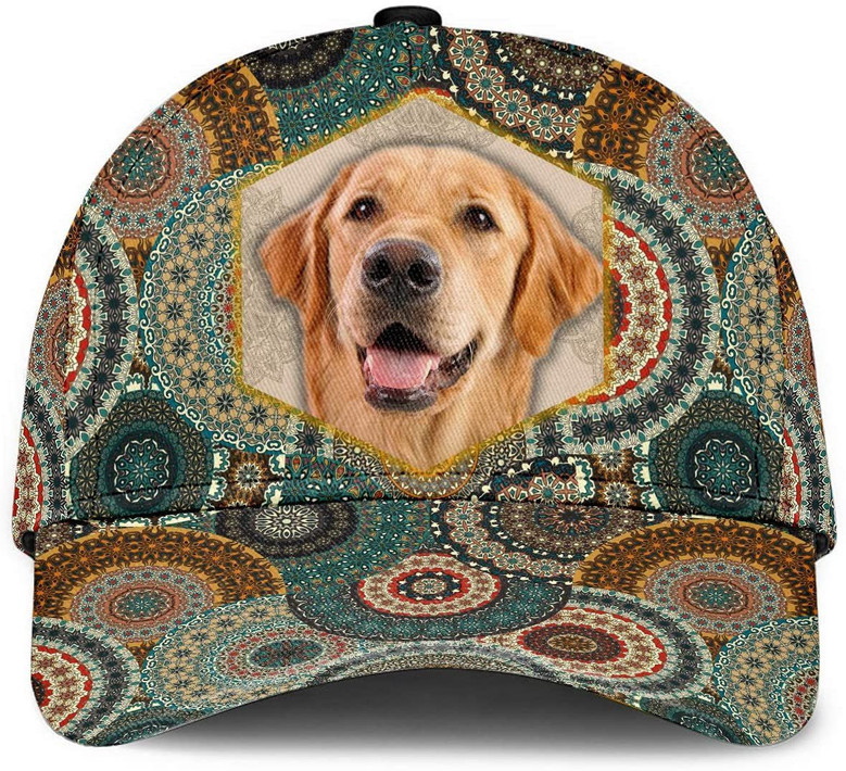 Golden Retriever African Geometric Pattern Baseball Cap Curved Brim Adjustable Dad Hat