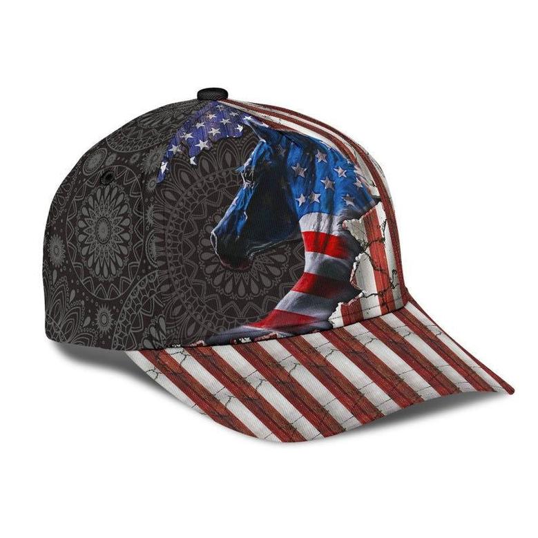 Horse Flag America Hat Classic Cap For Summer, Breathable Cap, Human Cap, Trending Cap, American Cap Hat