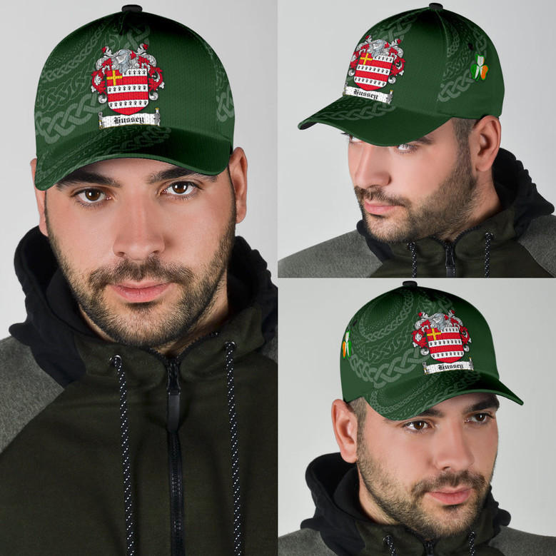 Hussey Coat Of Arms Irish Family Crest St Patrick's Day Hat Classic Cap Hat