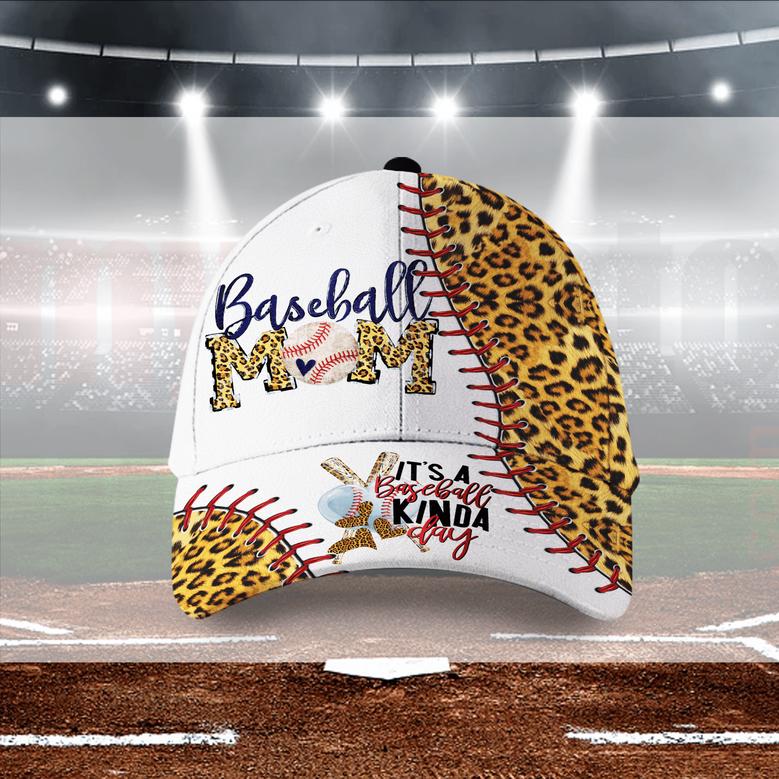 It's A Baseball Kinda Day Baseball Mom Leopard Hat Classic Cap Hat