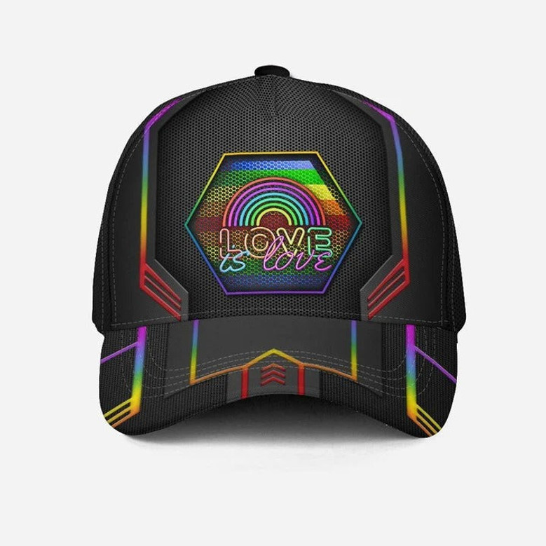 LGBT Pride All Over Printed Baseball Cap, Cool Camo Background Lgbt Baseball Cap Hat, Lgbt Accessories Hat