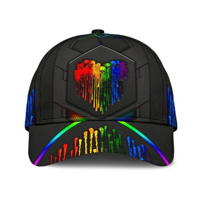 LGBT Pride All Over Printed Baseball Cap, Cool Camo Background Lgbt Baseball Cap Hat, Lgbt Accessories Hat