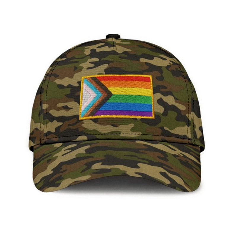 LGBT Pride All Over Printed Baseball Cap, Cool Camo Background Lgbt Baseball Cap Hat, Lgbt Accessories Hat