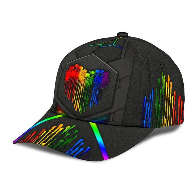 LGBT Pride All Over Printed Baseball Cap, Cool Camo Background Lgbt Baseball Cap Hat, Lgbt Accessories Hat