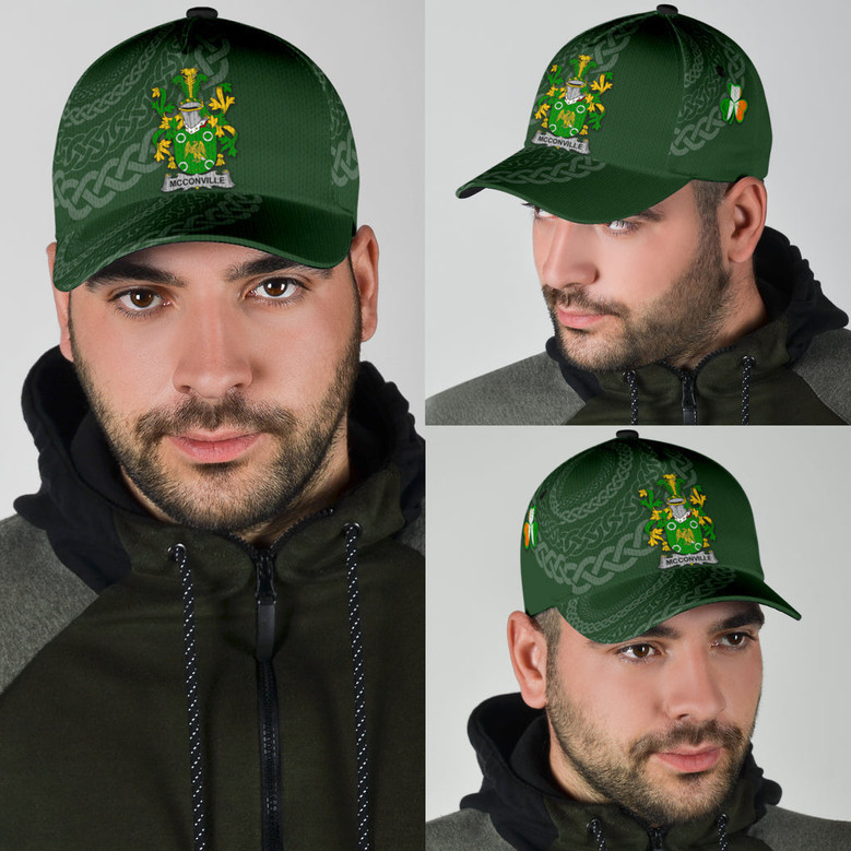 Mcconville Coat Of Arms Irish Family Crest St Patrick's Day Hat Classic Cap Hat