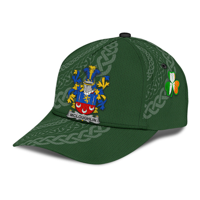 Mcloughlin Coat Of Arms Irish Family Crest St Patrick's Day Hat Classic Cap Hat