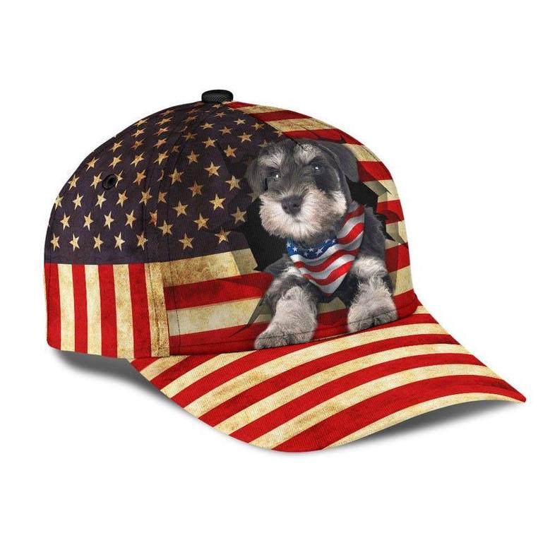 Miniature Schnauzer Proud America Hat Classic Cap Human Cap, Trending Cap, American Cap Hat