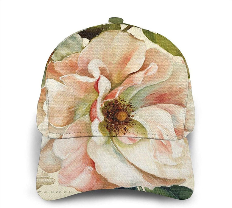 Pink Flowers Print Classic Baseball Cap Adjustable Twill Sports Dad Hats for Unisex Hat