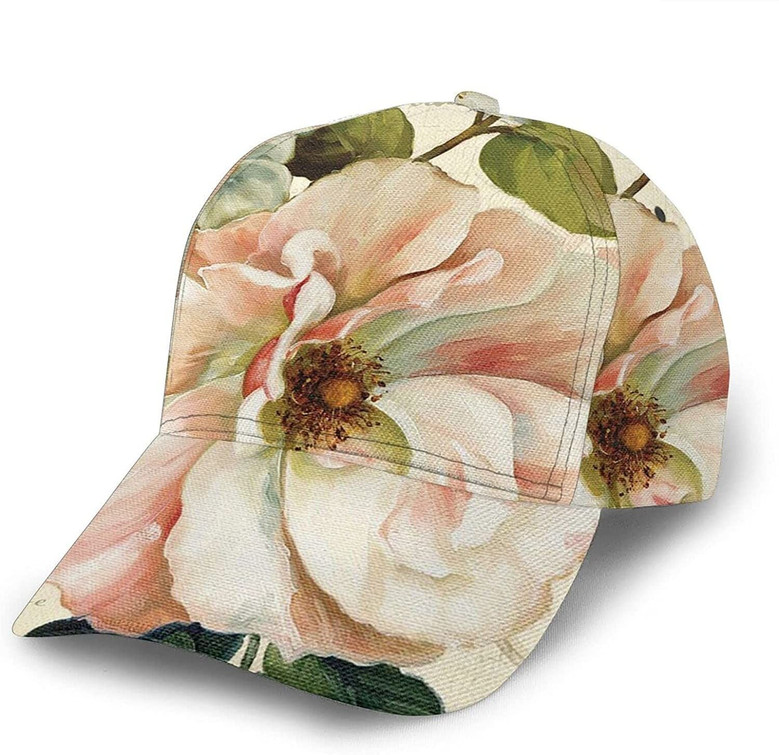 Pink Flowers Print Classic Baseball Cap Adjustable Twill Sports Dad Hats for Unisex Hat