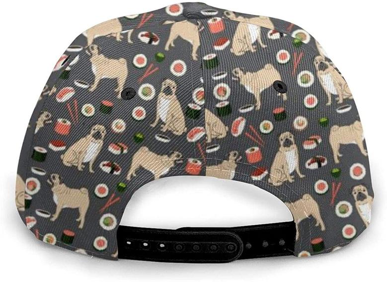 Pug Sushi Pattern Funny Dogs Fashion Unisex Printed Baseball Cap Trucker Hat Classic Cap Hat