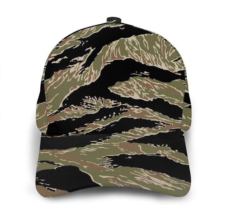 Tiger Stripe Camo Baseball Cap Adjustable Hat Dad Cap Athletic Baseball Fitted Cap Hat