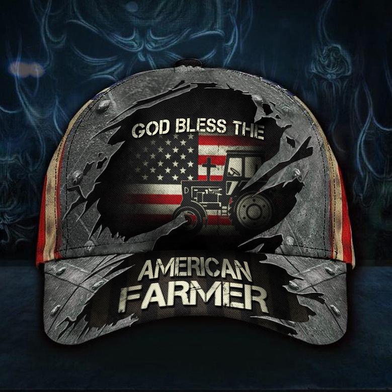 Tractor God Bless The American Farmer US Flag Hat Vintage Caps Best Gifts For Farmers Hat Classic Cap Hat