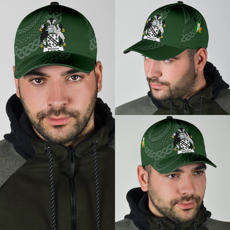 Watson Coat Of Arms Irish Family Crest St Patrick's Day Hat Classic Cap Hat