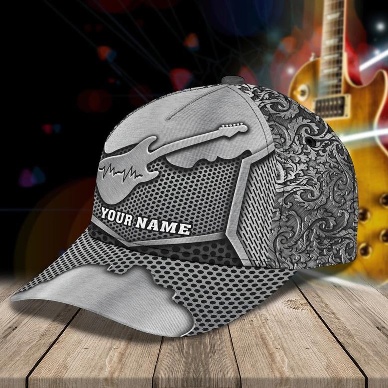 Custom With Name Baseball Full Print Guitar Cap For Men And Woman, Birthday Gift For Guitar Lovers, Guitar Cap Hat