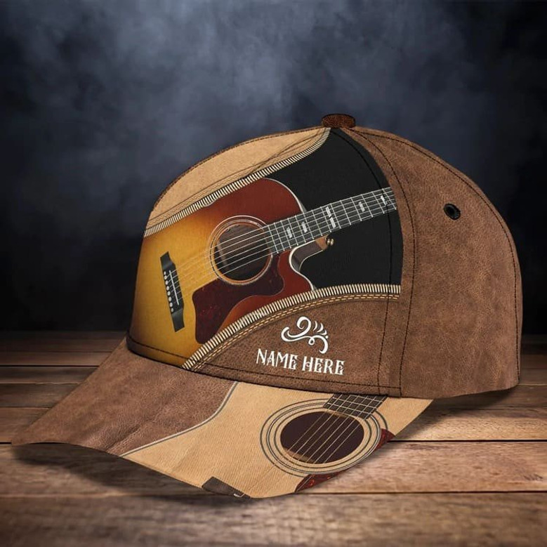 Customized Guitar Gift for Him, Guitar Hat Guitar Cap All Over Printed for Son, Boyfriend Hat