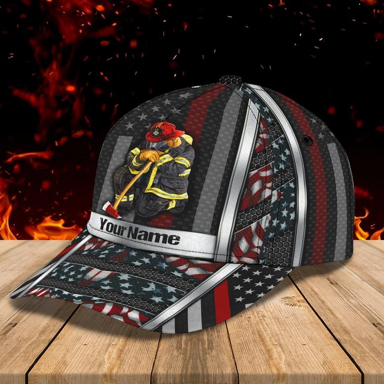 Customized With Name Full Printing Baseball Firefighter Cap Hat, Of July Fire Man Caps Hat