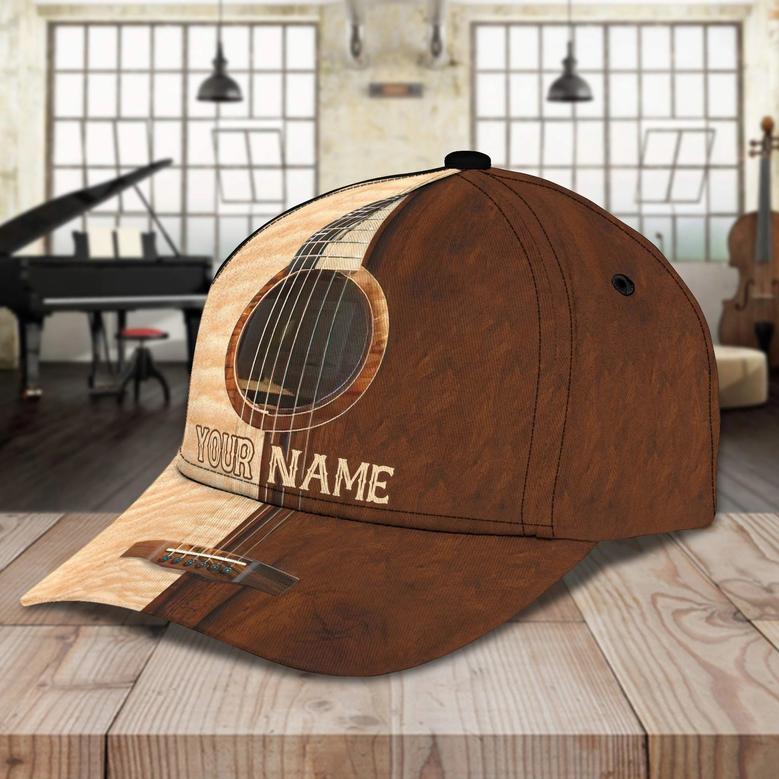 Customized Name Guitar Classic Cap Hat Full Printed For Man And Woman, Guitar Music Creative Baseball Cap Hat