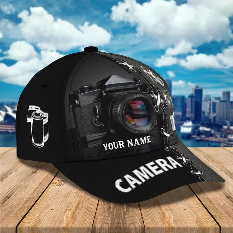 Personalized Camera Baseball Cap for Cameraman, Camera Hat Birthday Gift for Him Hat