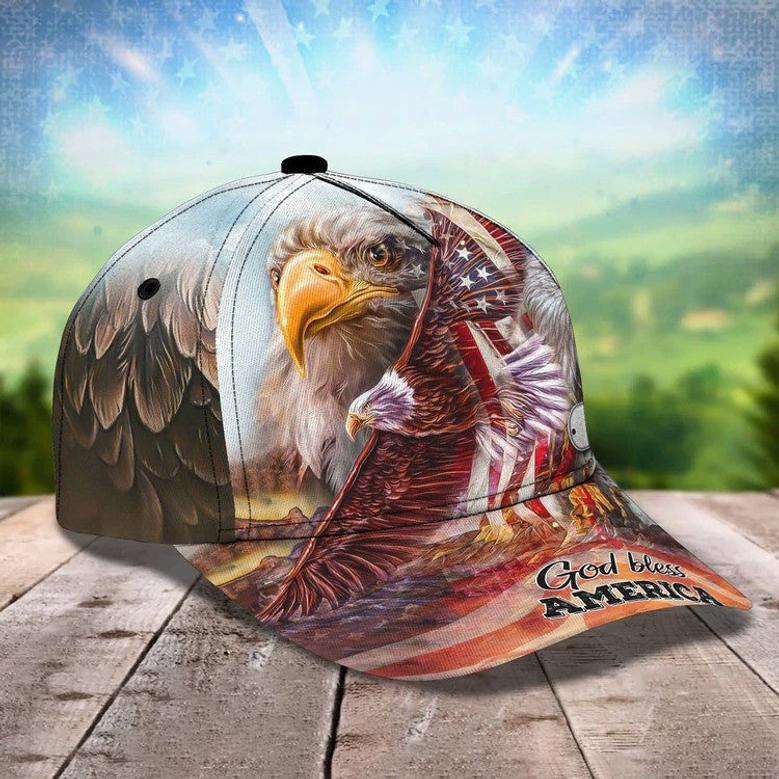 Personalized Eagle Jesus Baseball Cap, God bless America, One Nation Under God Jesus Hat for Christian Hat