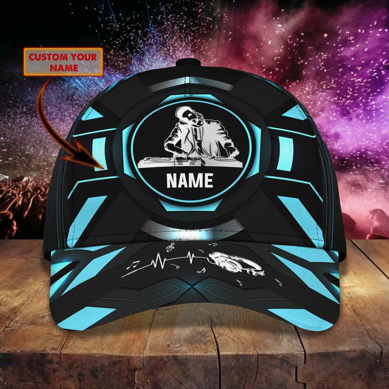 Personalized All Over Printed Baseball Cap For Dj, Classic Cap Hat For Disc Jockey, Gift For Husband Dj Hat